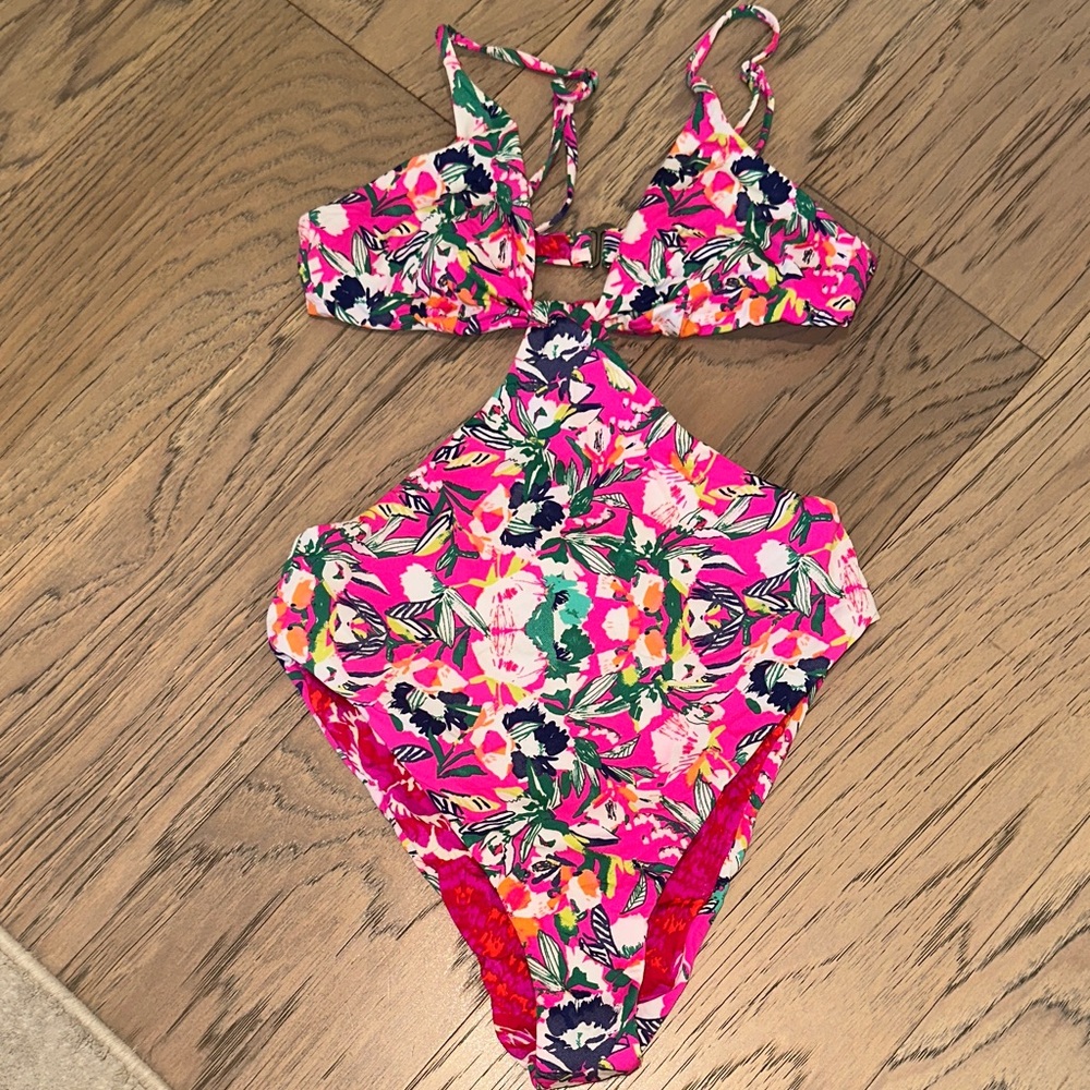 Maaji Pink Floral One Piece Swimsuit